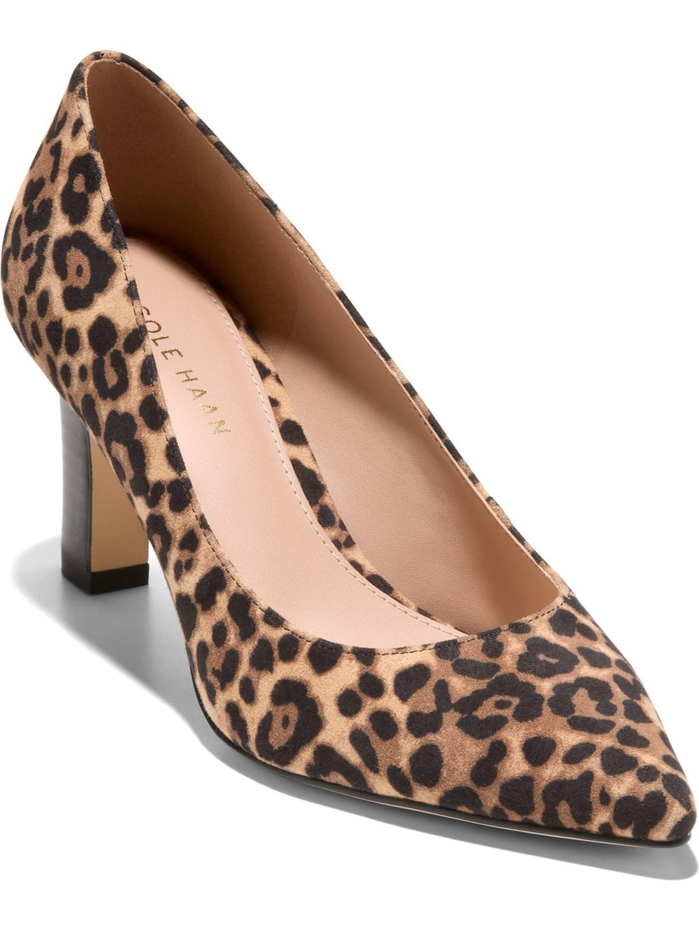 Cole Haan Women's Leopard Print Pointed-Toe Heels in Tan and Black, Size 7